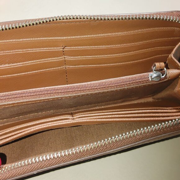 Fossil Vintage Brown Leather Zip Around Wallet Multiple Card Slots Coin Pocket - Picture 7 of 7